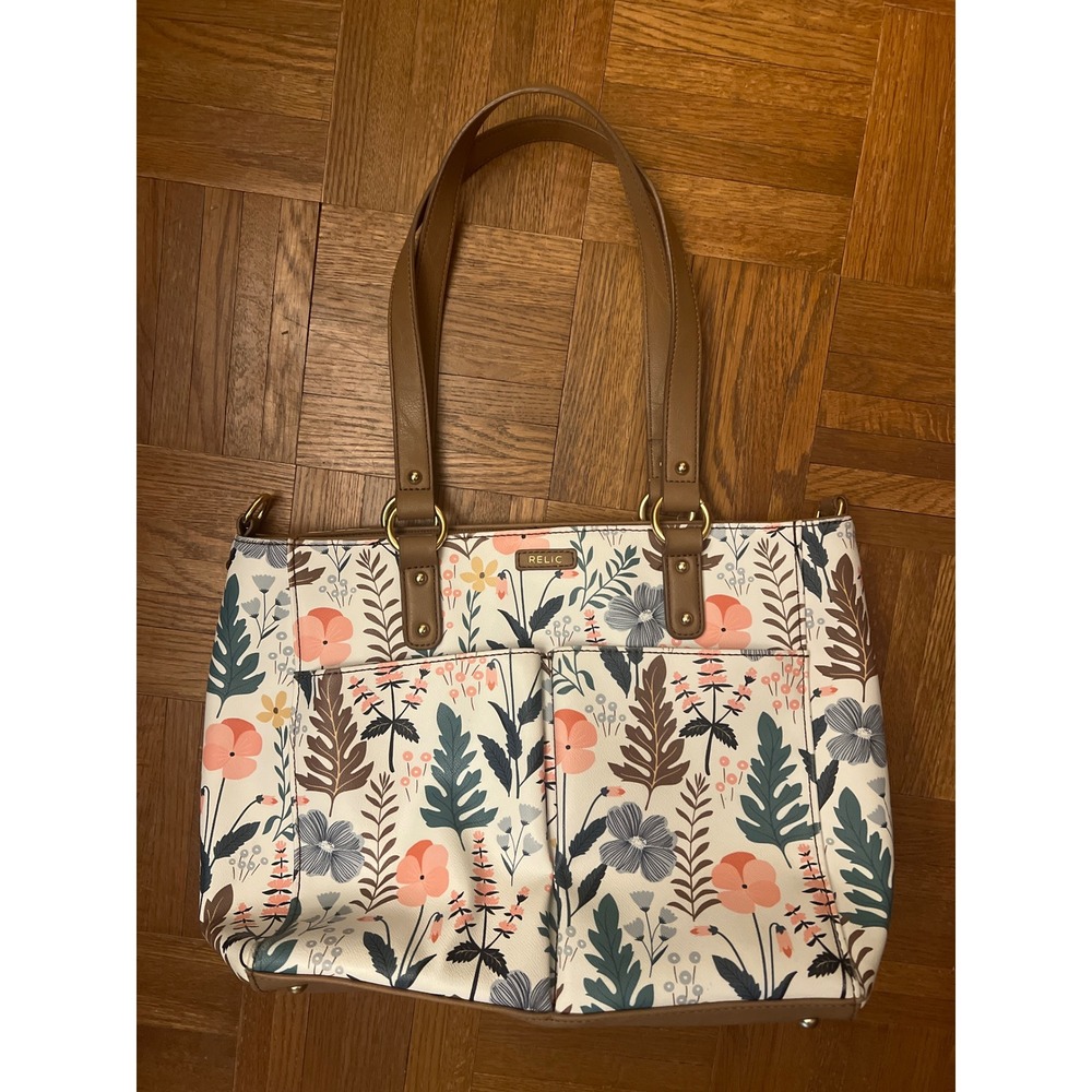 Relic floral purse bag brown‎ handle tote